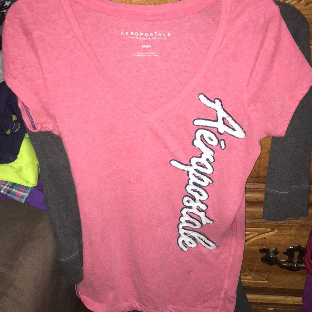 Pink v neck Aeropostale